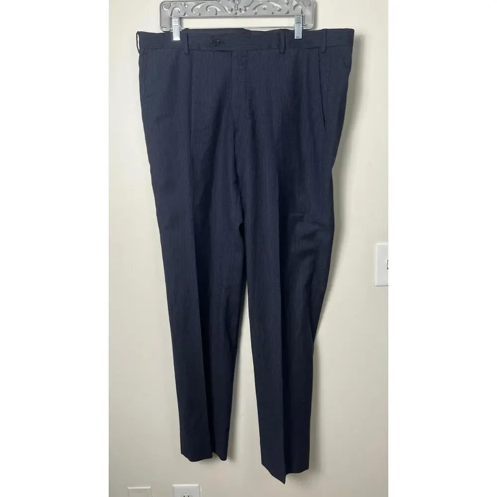 Armani  Collezioni Navy Blue Micro striped  2 Piece Suit Jacket Pants Set - Picture 10 of 16